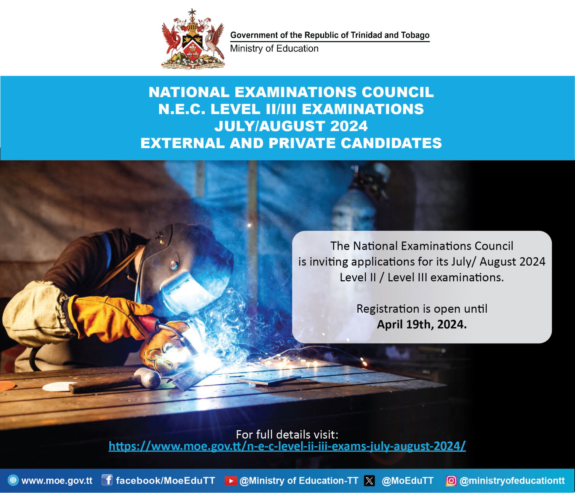 N.E.C. Level II/III Exams – July/August 2024 – Ministry of Education