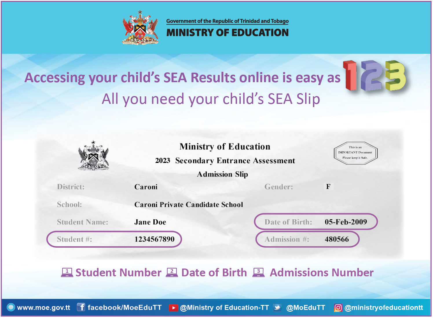 Secondary Entrance Assessment (SEA) 2023 Ministry of Education