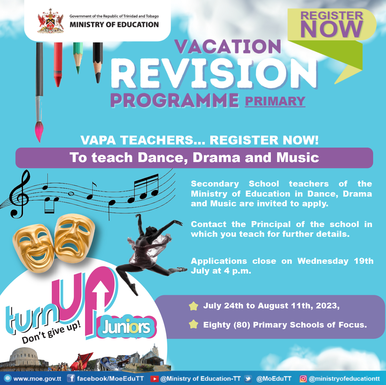 VAPA TEACHERS REGISTER NOW Ministry Of Education   TURNUP Juniors Teacher Registration  