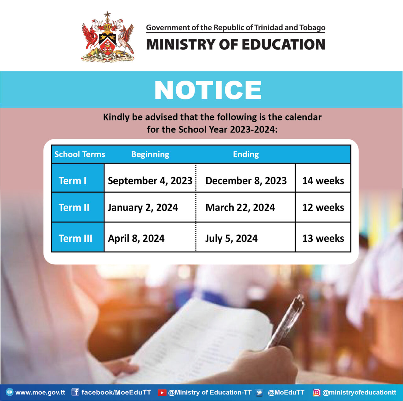School Year 2023 2024 Ministry Of Education